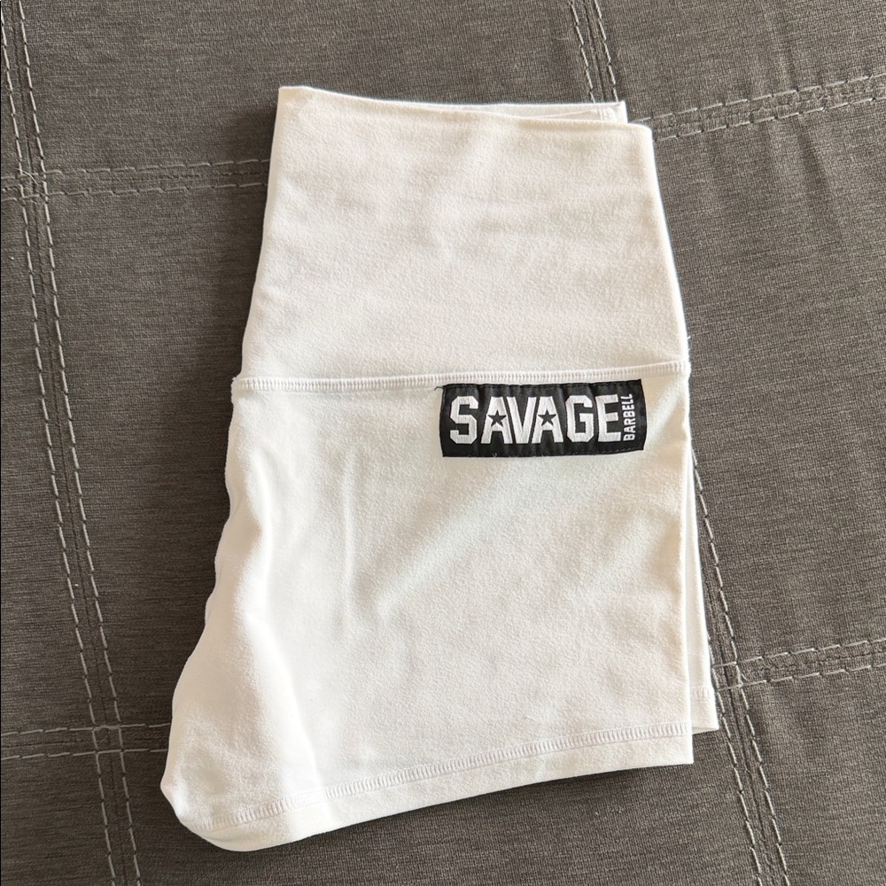 Savage Barbell White Shorts